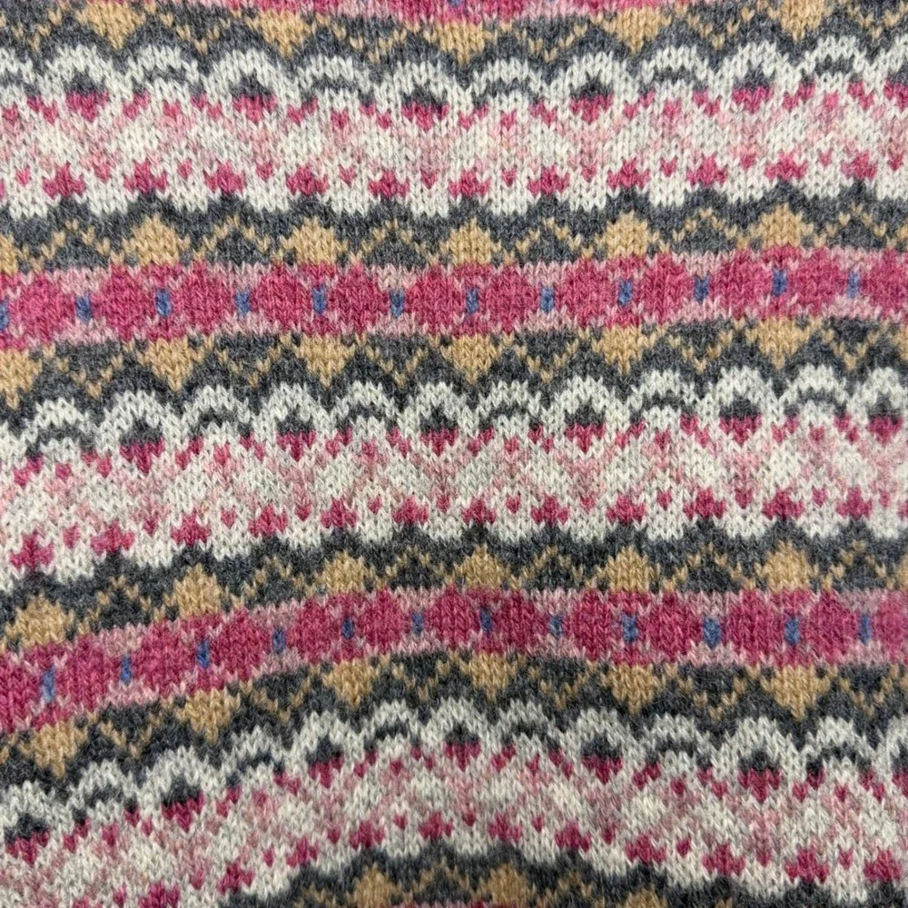 Carl Michaels Sweater Shetland Wool Fair Isle Crewneck Vintage Preppy L